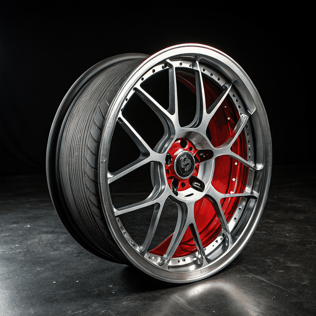 Detailed wheel rim and brake caliper