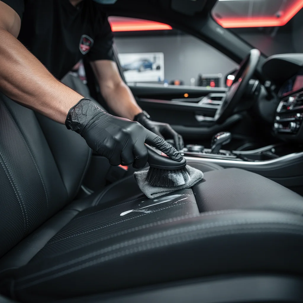 Interior leather deep cleaning and conditioning
