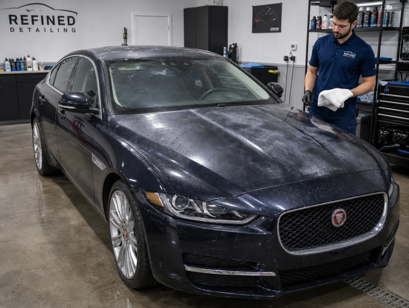 Exterior hand car wash process at Garage Number Seven